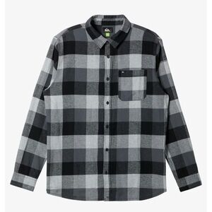 Men's quicksilver Black and Gray Plaid Shirt